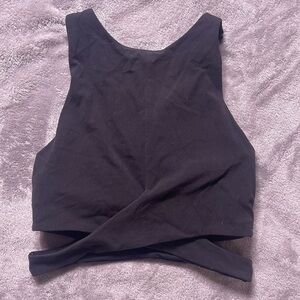 Athleta Conscious Cut Out Black Crop Bra